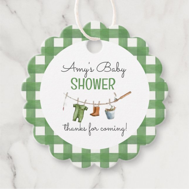 A Little Fisherman Baby Shower Gåvor Etiketter (Framsida)