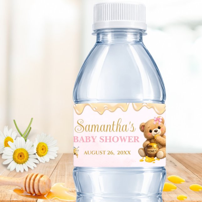 A Little Honey - A Little Honey Baby Shower Vattenflaskor Etikett (Skapare uppladdad)