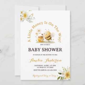 A Little Honey Bee Gender Neutral Baby Shower Inbjudningar