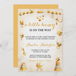 A Little Honey Bee Gender Neutral Baby Shower Inbjudningar