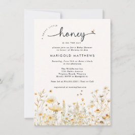 A Little Honey Bee Wildflower Baby Shower  Inbjudningar
