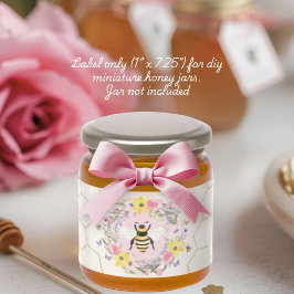 A Little Honey Floral Bee Baby Shower Favor Label Etikettband
