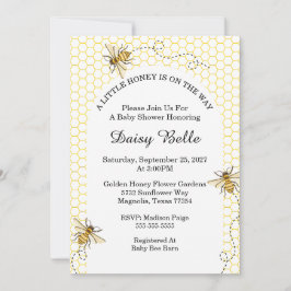 A little Honey Is On The Way Baby Shower Inbjudningar