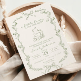 A Little Honey Is On The Way Baby Shower Invite Inbjudningar