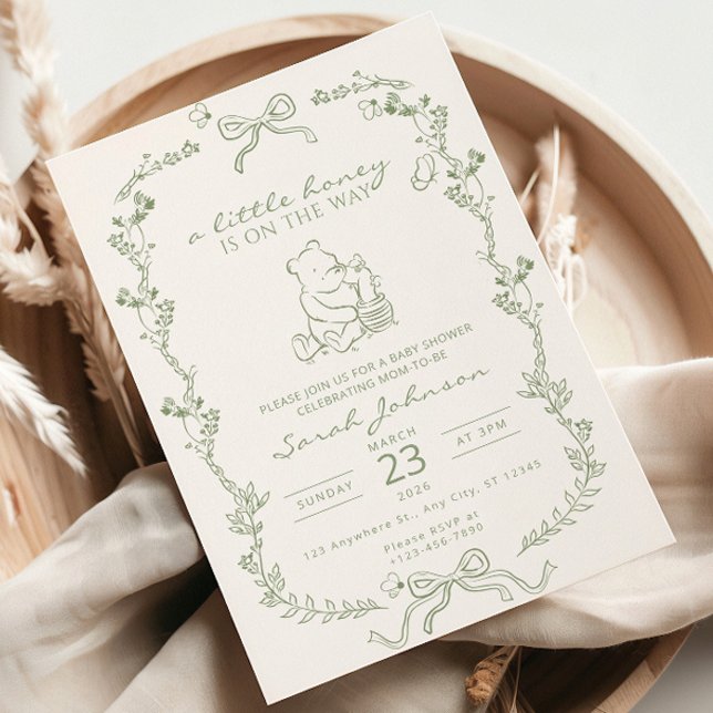 A Little Honey Is On The Way Baby Shower Invite Inbjudningar (Skapare uppladdad)