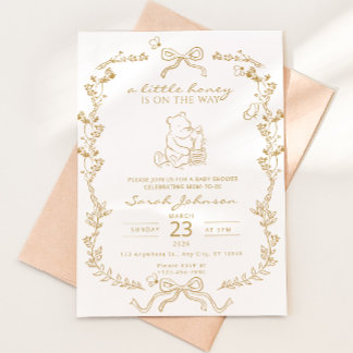A Little Honey Is On The Way Baby Shower Invite Inbjudningar