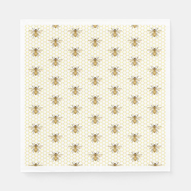 A little Honey Is On The Way Baby Shower Napkins Pappersservett (Framsidan)