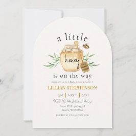 A Little Honey Is On The Way Bee Baby Shower Inbjudningar