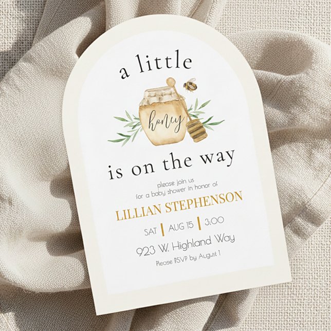 A Little Honey Is On The Way Bee Baby Shower  Inbjudningar (Skapare uppladdad)