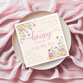 A Little Honey on the Way Pink Bee Baby Shower Pappersservett