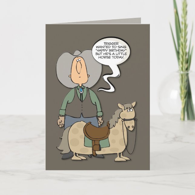 "A Little Horse" Funny Birthday Kort (Framsida)