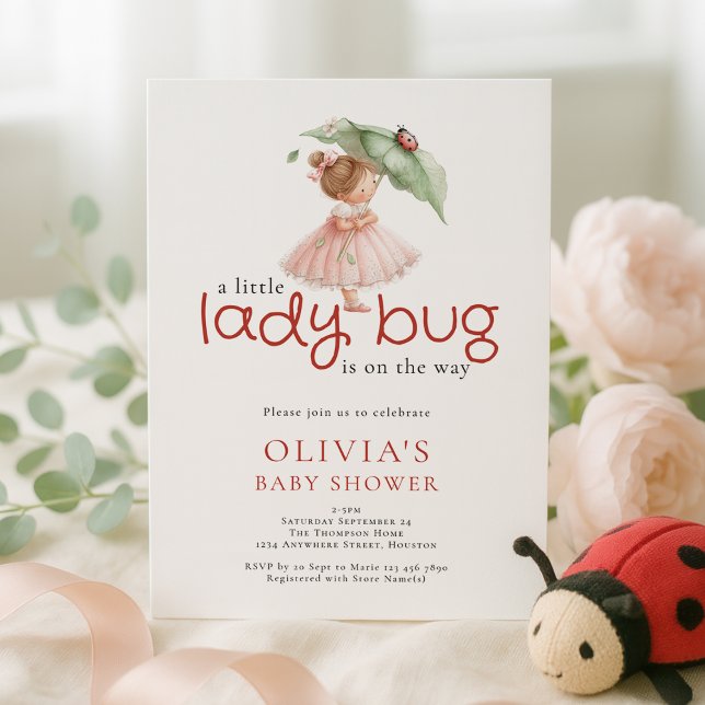 A Little Lady Bug Baby Shower Inbjudningar (Skapare uppladdad)