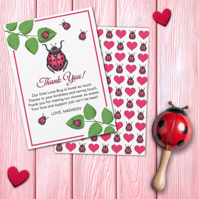 A Little Love Bug Is On The Way Ladybug Tack Kort (Skapare uppladdad)