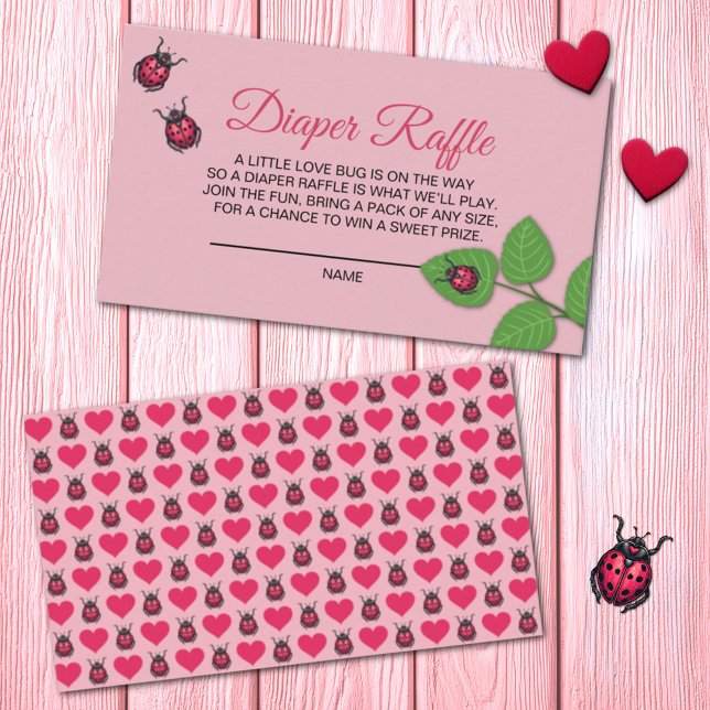 A Little Love Bug Ladybug Diaper Raffle Tilläggskort (Skapare uppladdad)