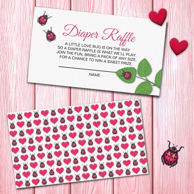 A Little Love Bug Ladybug Diaper Raffle Tilläggskort (Skapare uppladdad)