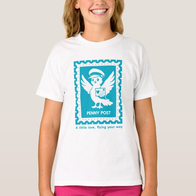A Little Love Flying Your Way Penny Post T-Shirt (Framsida)