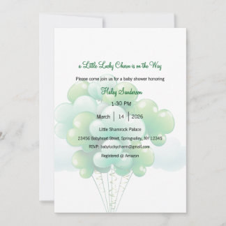 A Little Lucky Charm is on the Way Invitation Inbjudningar