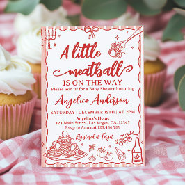 A Little Meatball Italian Baby Shower Invitation Inbjudningar