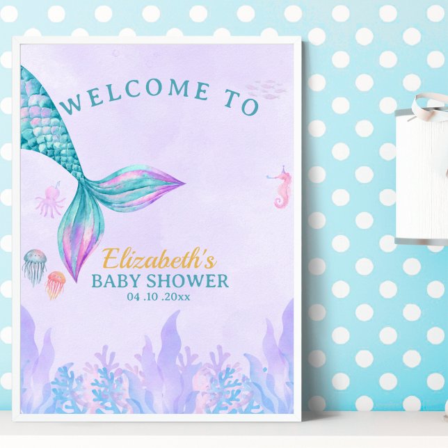 a Little Mermaid is on her way Girl Baby Shower Poster (Skapare uppladdad)
