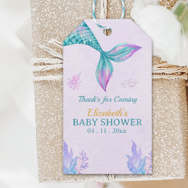 a Little Mermaid is on her way Girl Baby Shower Presentetikett