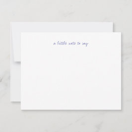 A Little Note to Say Navy Blue Script Stationery Anteckningskort
