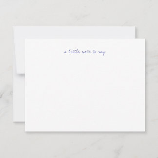 A Little Note to Say Navy Blue Script Stationery Anteckningskort