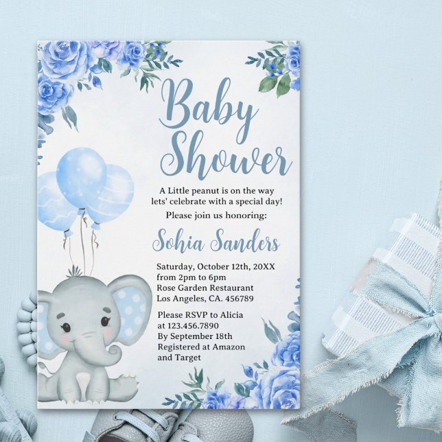 A Little Peanut is on the Way, Baby Shower Boy Inbjudningar (Skapare uppladdad)