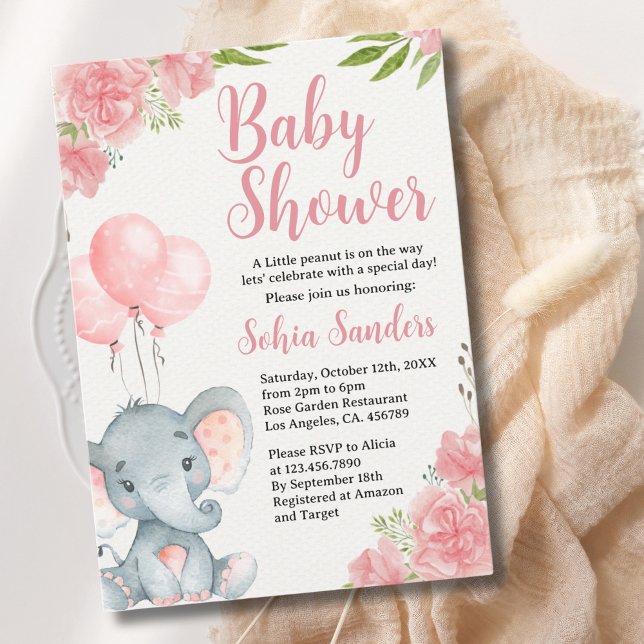 A Little Peanut is on the Way, Baby Shower Girl Inbjudningar (Skapare uppladdad)