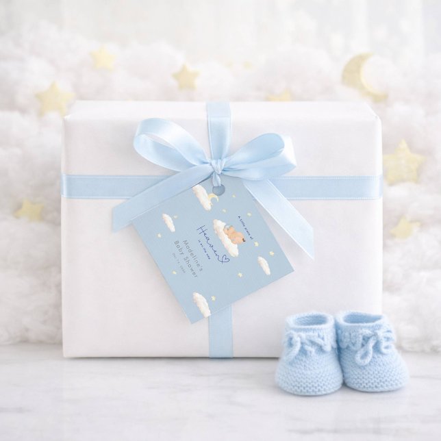 A Little Piece of Heaven Clouds Baby Boy Shower Gåvor Etiketter (Skapare uppladdad)