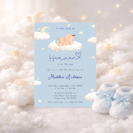 A Little Piece of Heaven Clouds Baby Boy Shower Inbjudningar