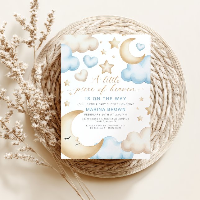 A little piece of heaven is on the way baby shower inbjudningar (a little piece of heaven baby shower invite)