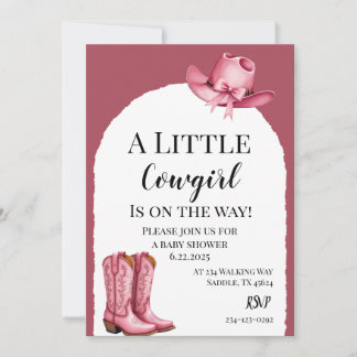 A Little Pink Cowgirl Is On The Way Inbjudningar