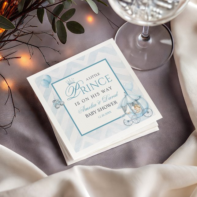 A Little Prince Baby Shower Pale Blue Watercolor Pappersservett (Skapare uppladdad)