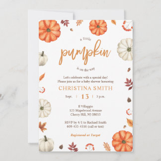 A Little Pumpkin Baby Shower Invitations Inbjudningar