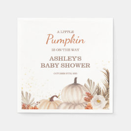A Little Pumpkin, Fall Baby Shower Boho Pappersservett