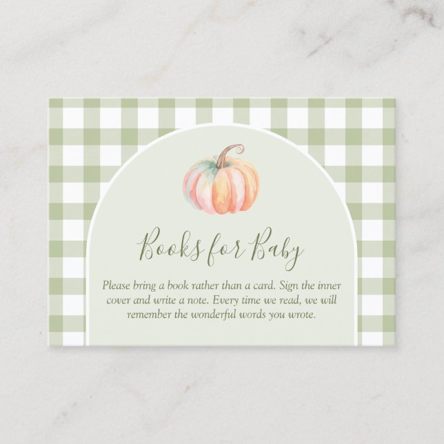 A Little Pumpkin Fall Baby Shower Books For Baby Tilläggskort (Framsida)