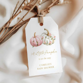 A little Pumpkin Fall Girl Baby Shower Favor Tag Presentetikett