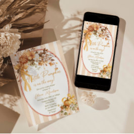 A Little Pumpkin Floral Baby Shower Invitation Inbjudningar