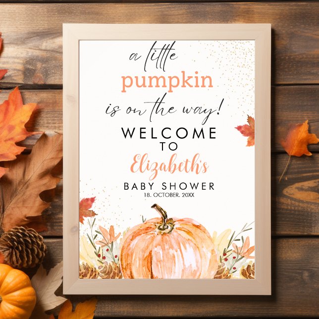 A Little Pumpkin is on her Way, Baby Shower Poster (Skapare uppladdad)