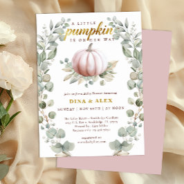 A Little Pumpkin Is on Her Way Fall Baby Shower Inbjudningar