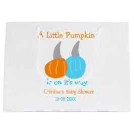 A little pumpkin is on it's way baby shower orange