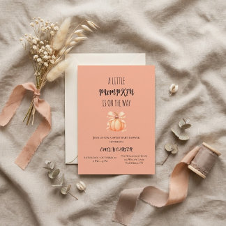 A Little Pumpkin Is on the Way Baby Shower Inbjudningar