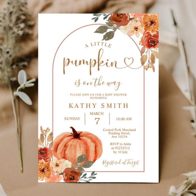 A little Pumpkin is on the way Baby Shower Inbjudningar (Skapare uppladdad)