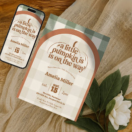 A Little Pumpkin Is On The Way Fall Baby Shower Inbjudningar