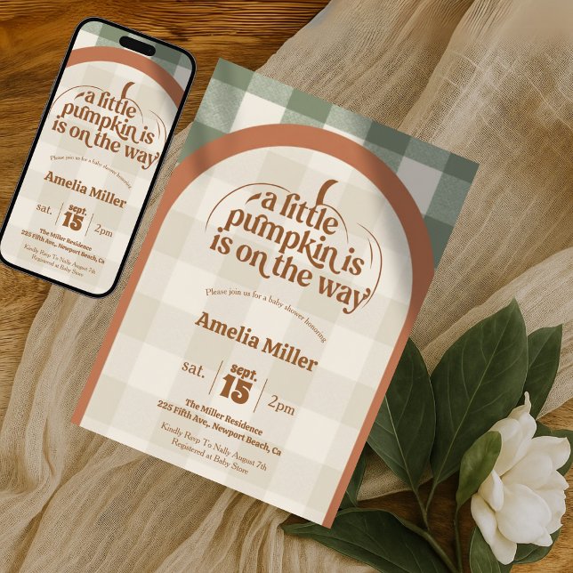 A Little Pumpkin Is On The Way Fall Baby Shower Inbjudningar (Skapare uppladdad)