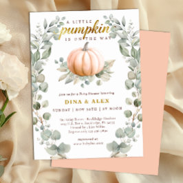 A Little Pumpkin Is on the Way Fall Baby Shower Inbjudningar