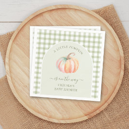 A Little Pumpkin is On The Way Fall Baby Shower Pappersservett