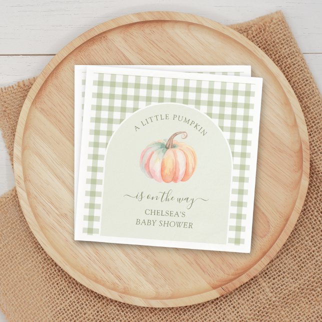 A Little Pumpkin is On The Way Fall Baby Shower Pappersservett (Skapare uppladdad)