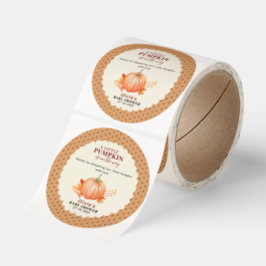  a Little Pumpkin Is on The Way Fall Baby Shower  Runt Klistermärke
