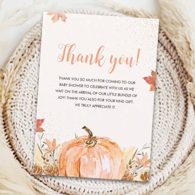 A Little Pumpkin Is on The Way, Fall Baby Shower Tack Kort (Skapare uppladdad)